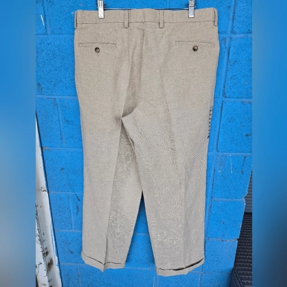 NWOT Dockers Premium Pants Mens W36x L30 Beige Linen Blend.